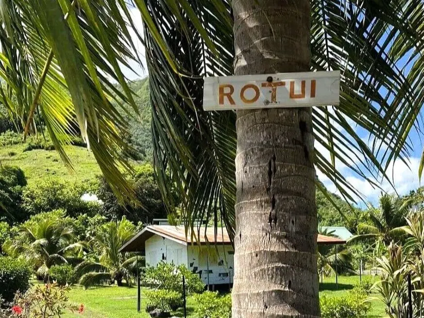 The trailhead of the Mount Rotui Hiking Trail in Moorea