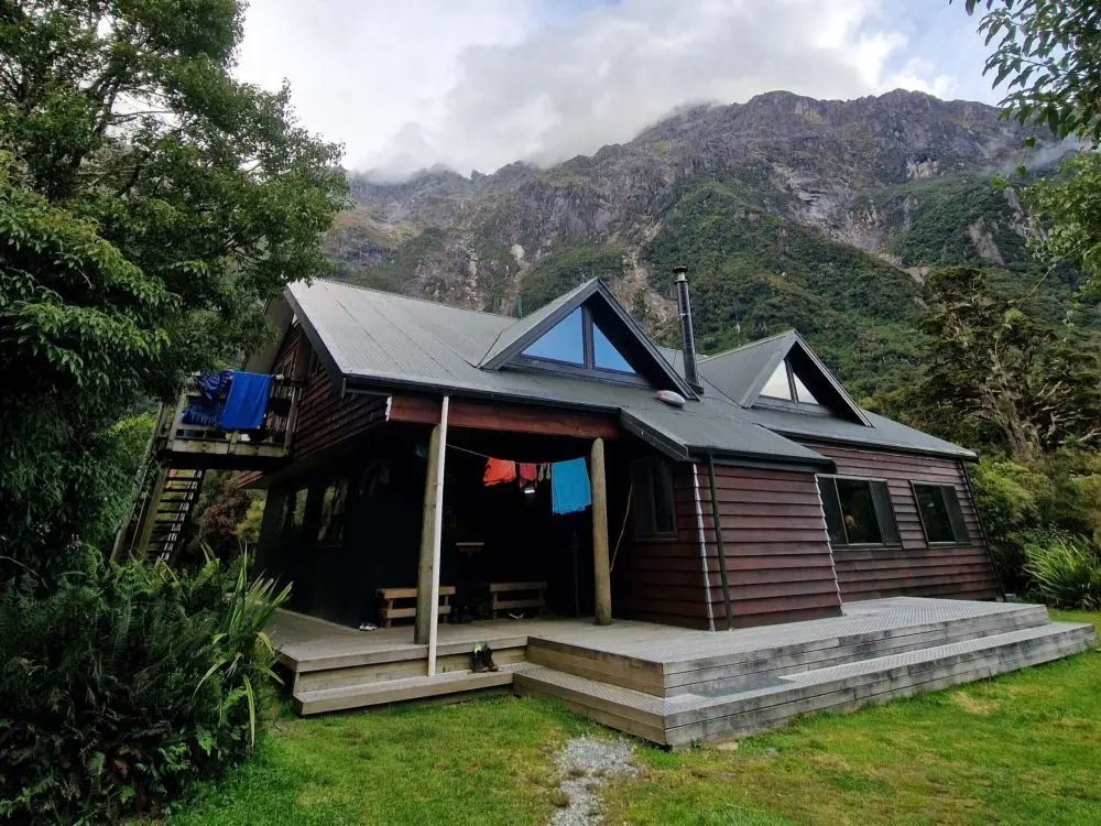This is the Welcome Flat Hut that the Copland Track leads to—here you can experience hot pools