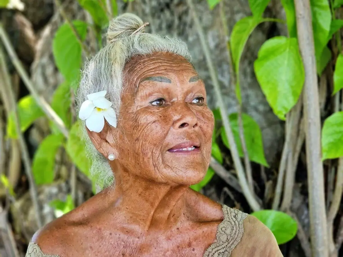 Portrait of Auntie Poline from Fakarava - an island in French Polynesia