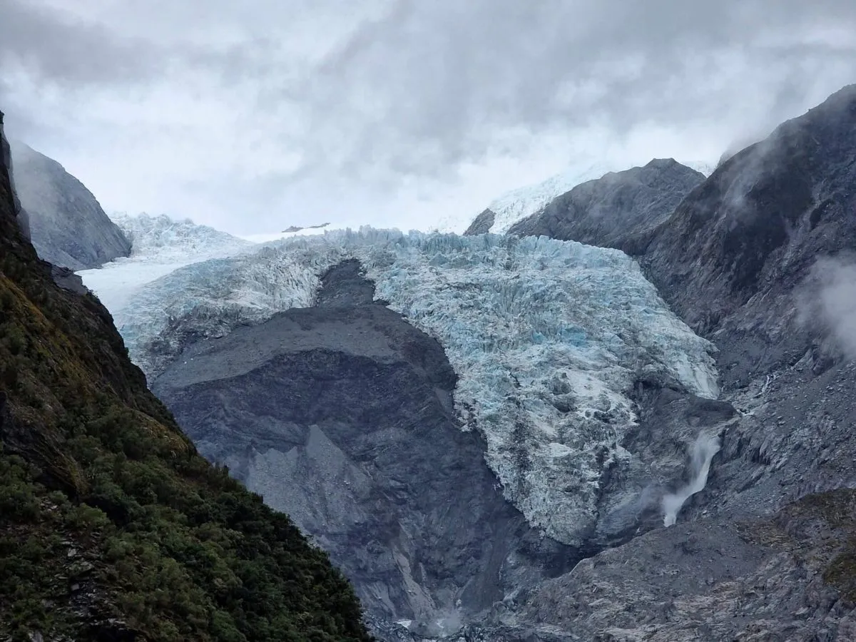 View from Roberts Point Track of the Franz Josef Glacier on the West Coast of New Zealand