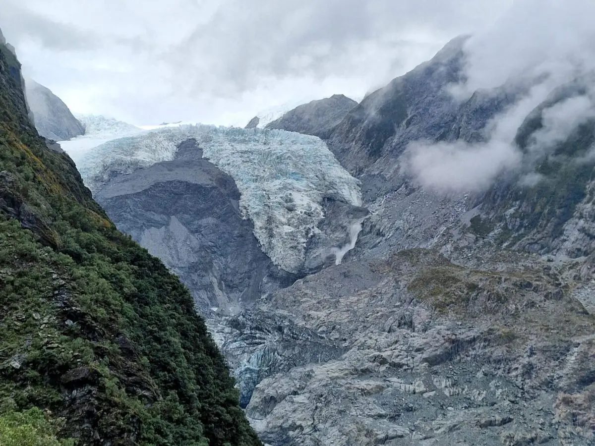 View of the Franz Josef Glacier from the Roberts Point Track viewpoint