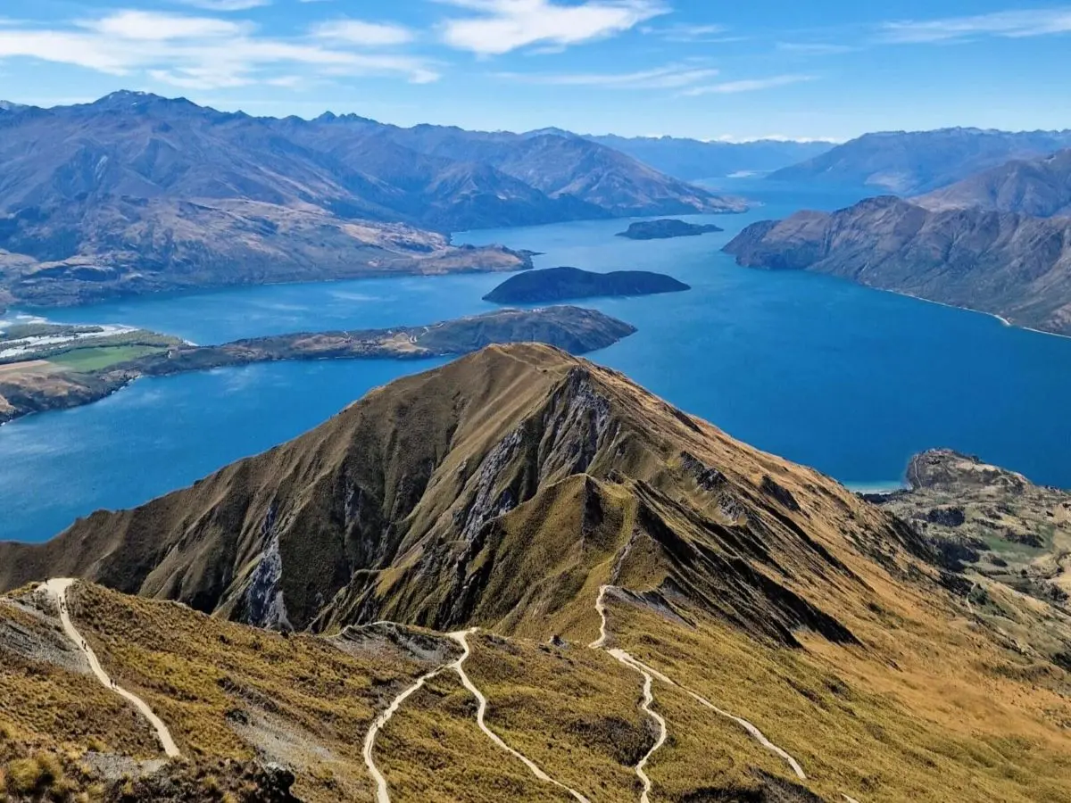 View from the summit of Roys Peak near Wanaka, New Zealand
